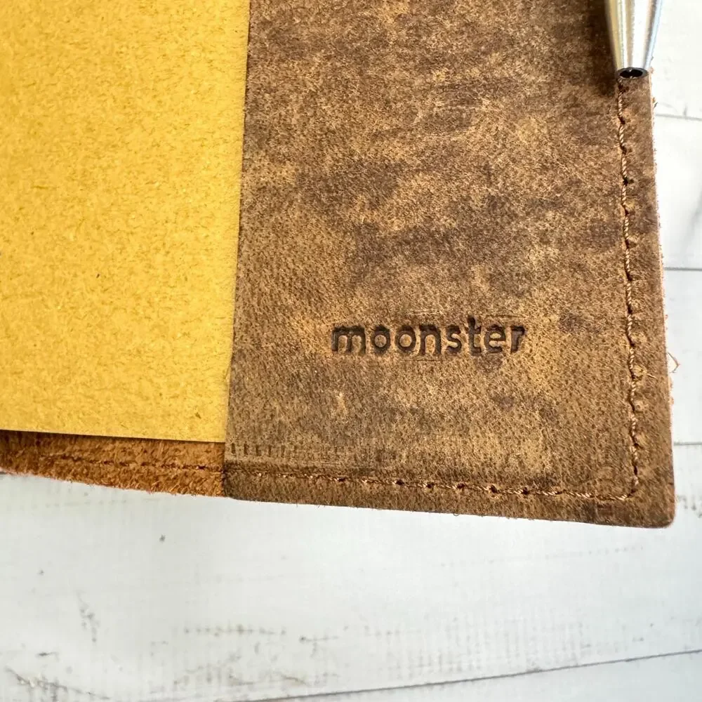 NIB Moonster Leather Journal Handmade Heart Cover 5x7